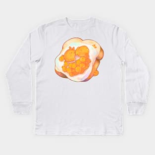 Bunny Yolk Butt Toast Kids Long Sleeve T-Shirt